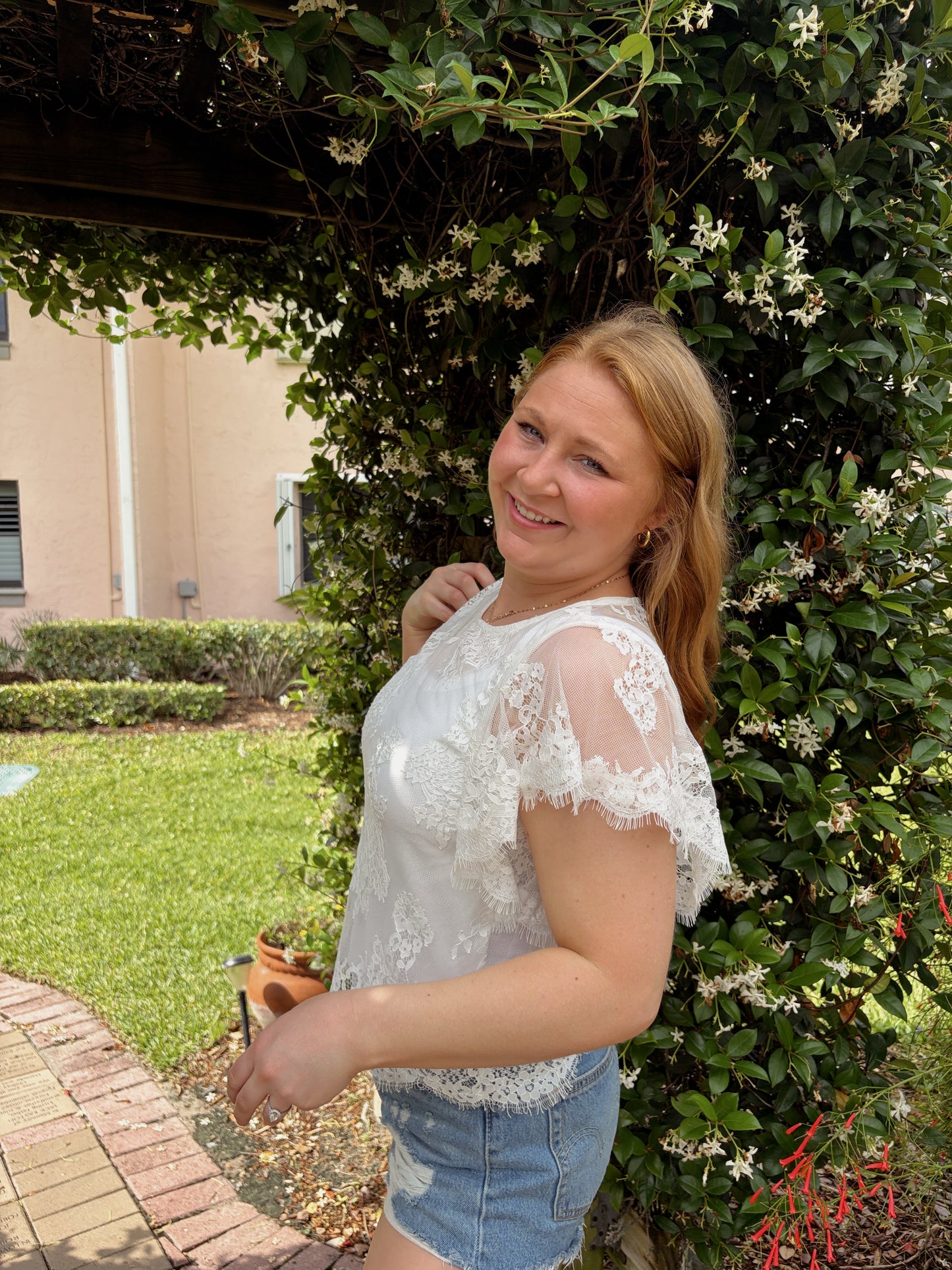 Flutter Sleeve Lace Top