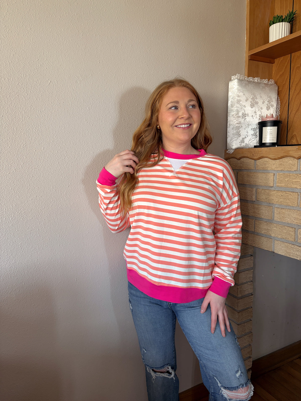 Stripe Long Sleeve Pullover