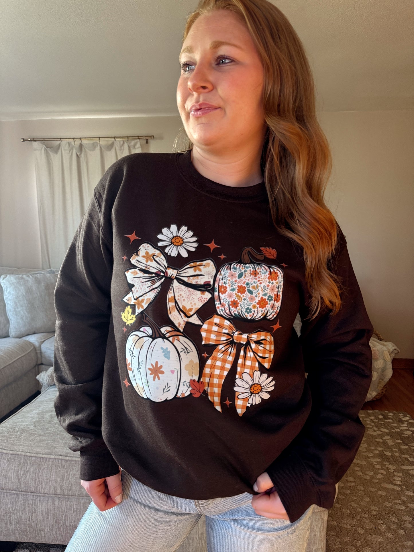 Pumpkins & Floral Crewneck