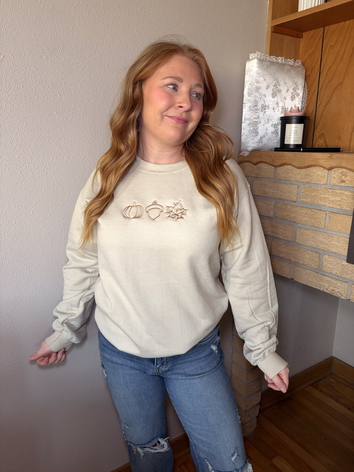 Fall Embroidered Crewneck