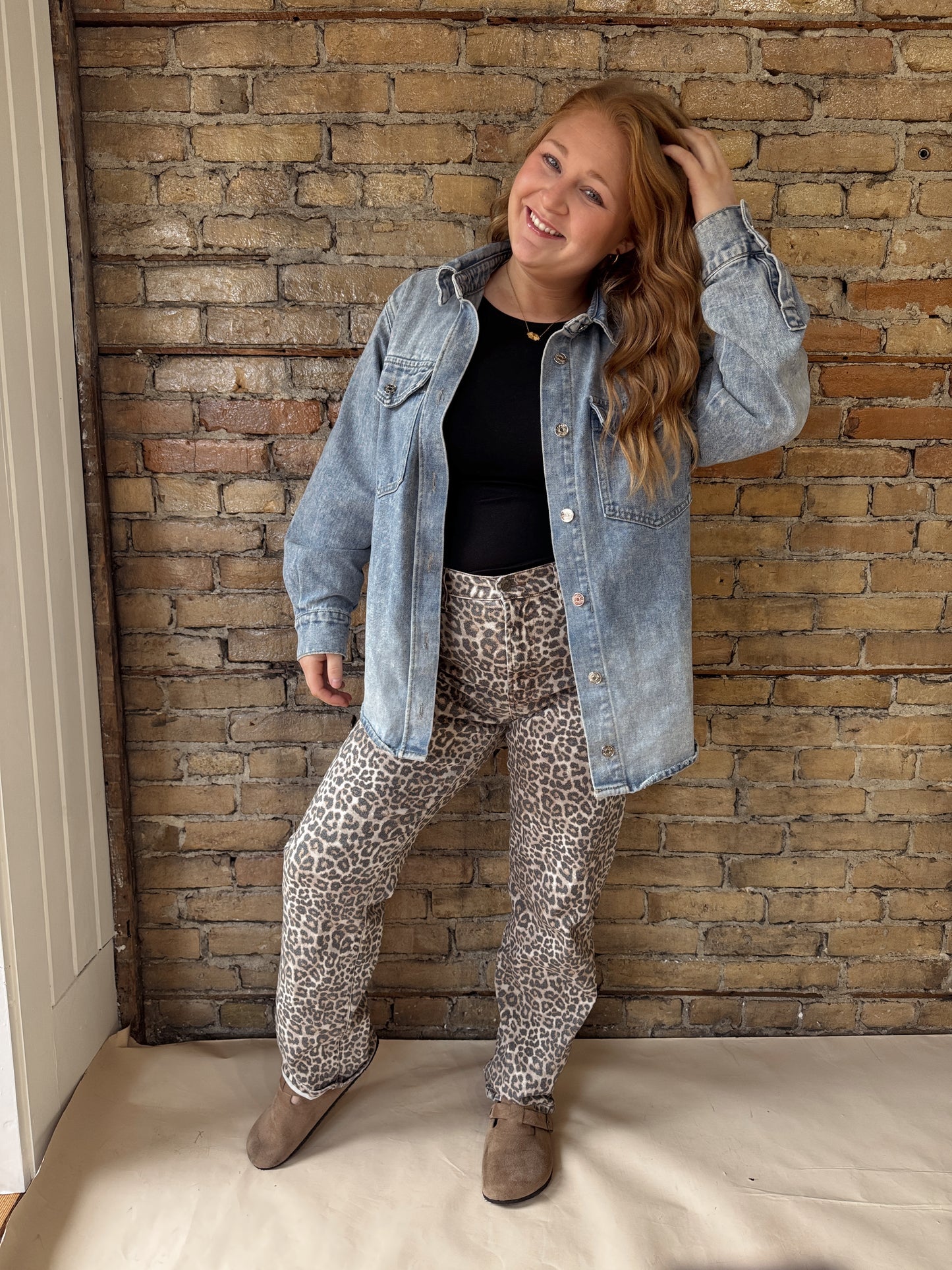 Leopard High Rise Jeans