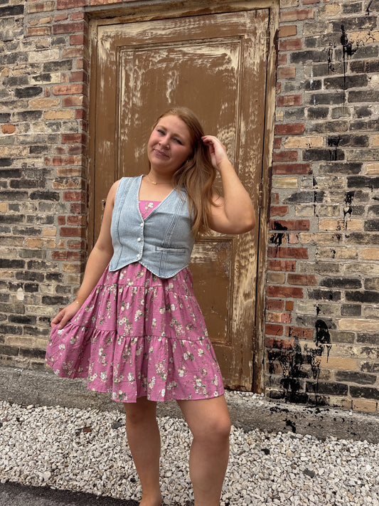 Dainty Floral Pink Dress