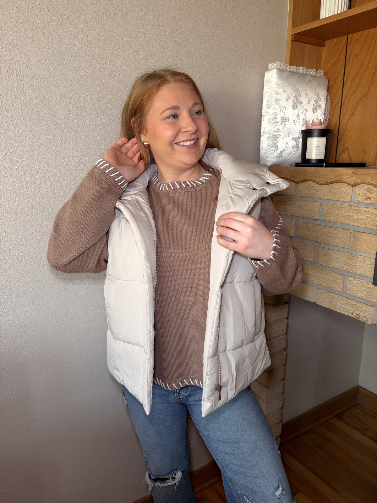 Puffer Vest - Sand Beige