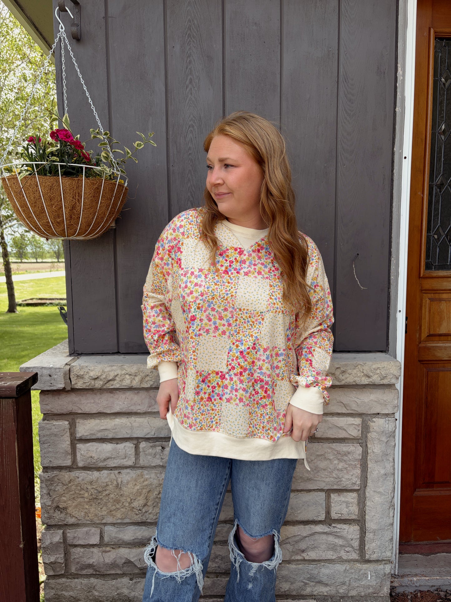 Bloom Patchwork Crewneck