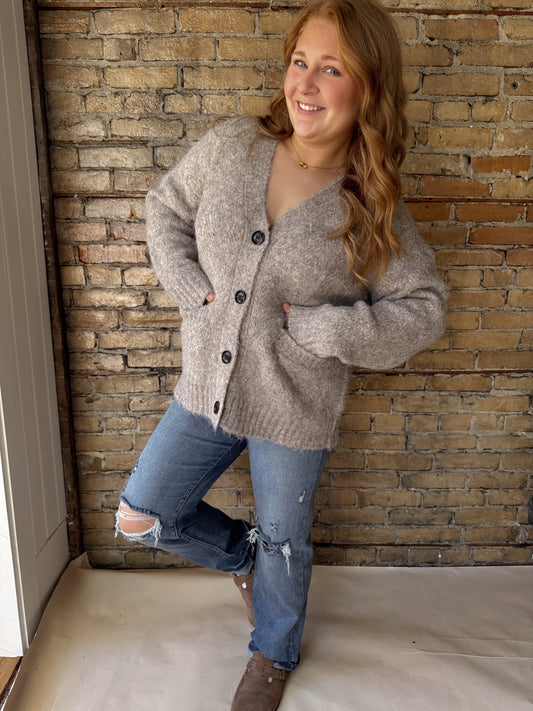 Heather Button Down Cardigan