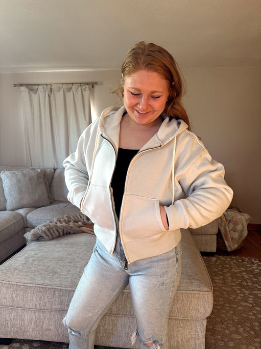 Bone Zip up Hoodie