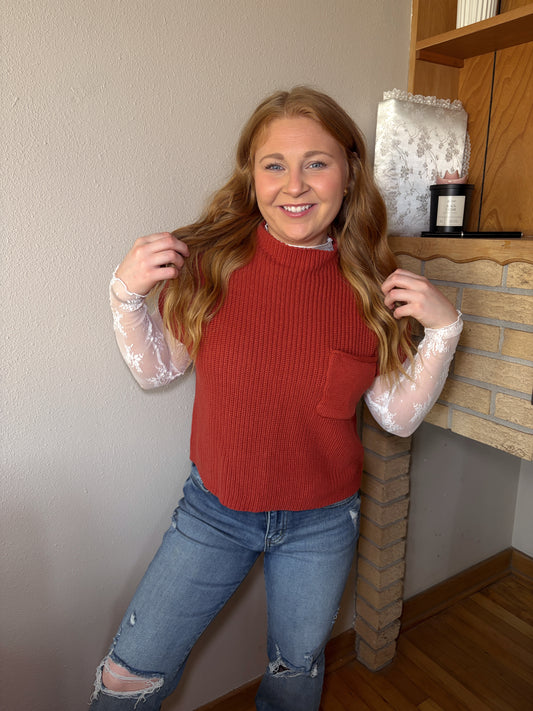 Ivory Lace Mesh Top