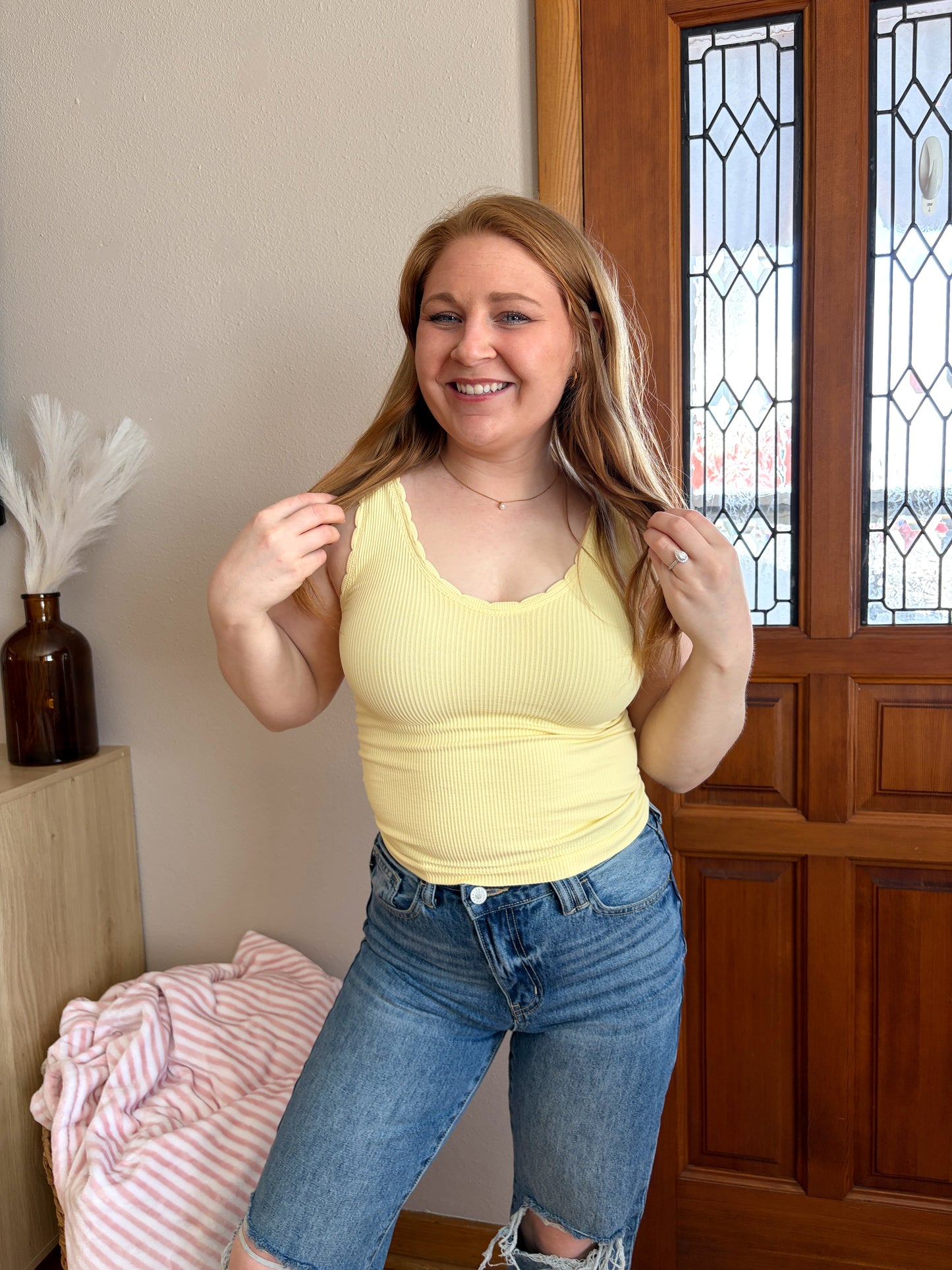 Scallop Reversible Tank - Pale Banana