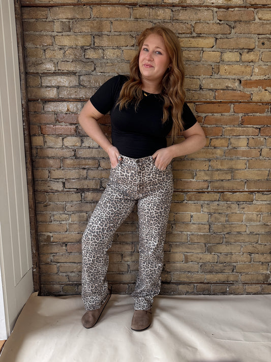 Leopard High Rise Jeans