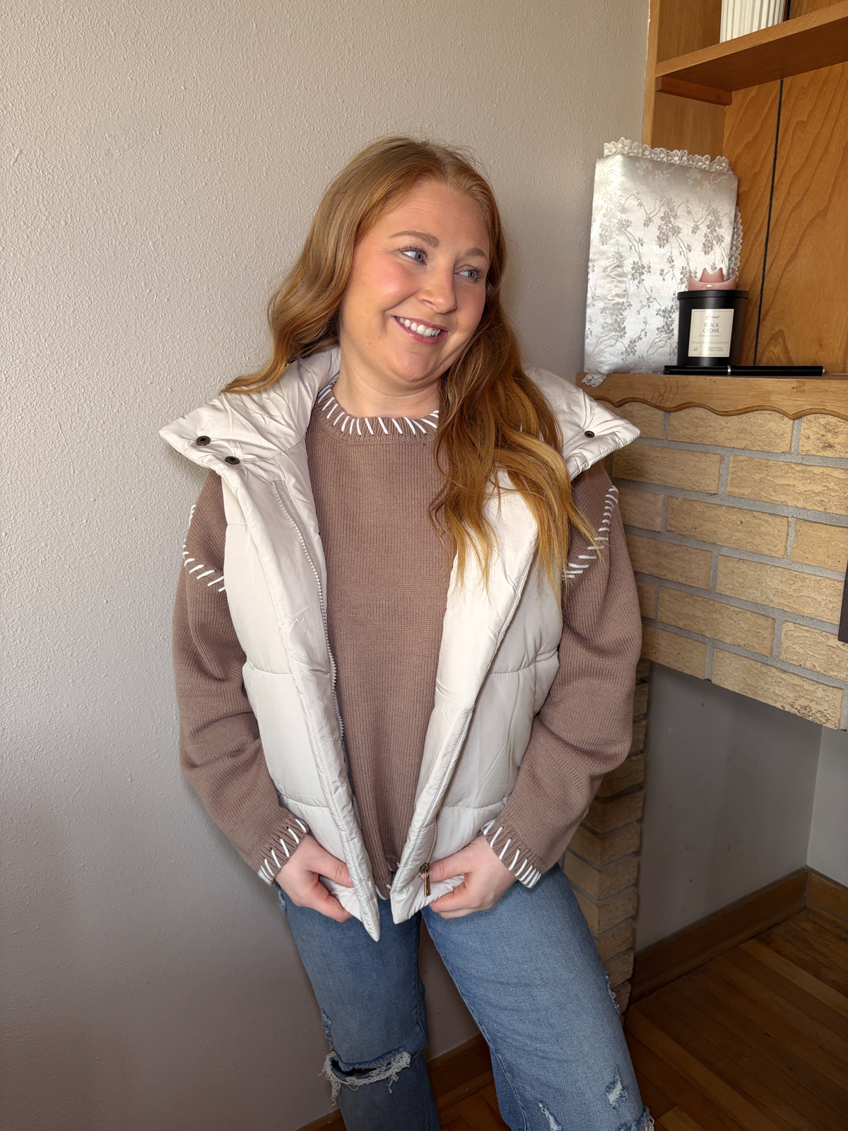 Puffer Vest - Sand Beige