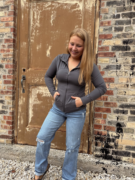 Active Zip up - Coal Gray