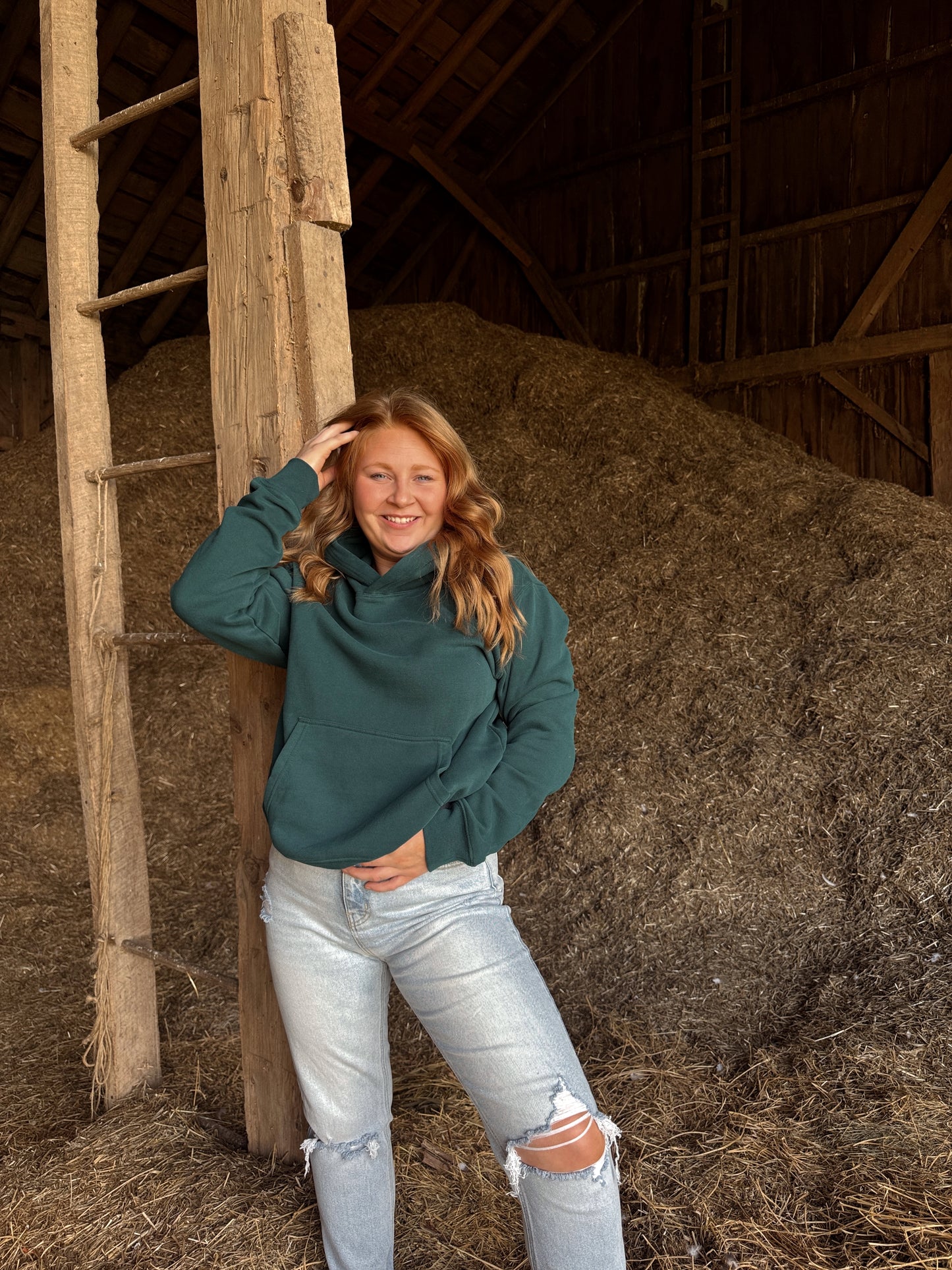 Lounge Around Hoodie - Deep Green