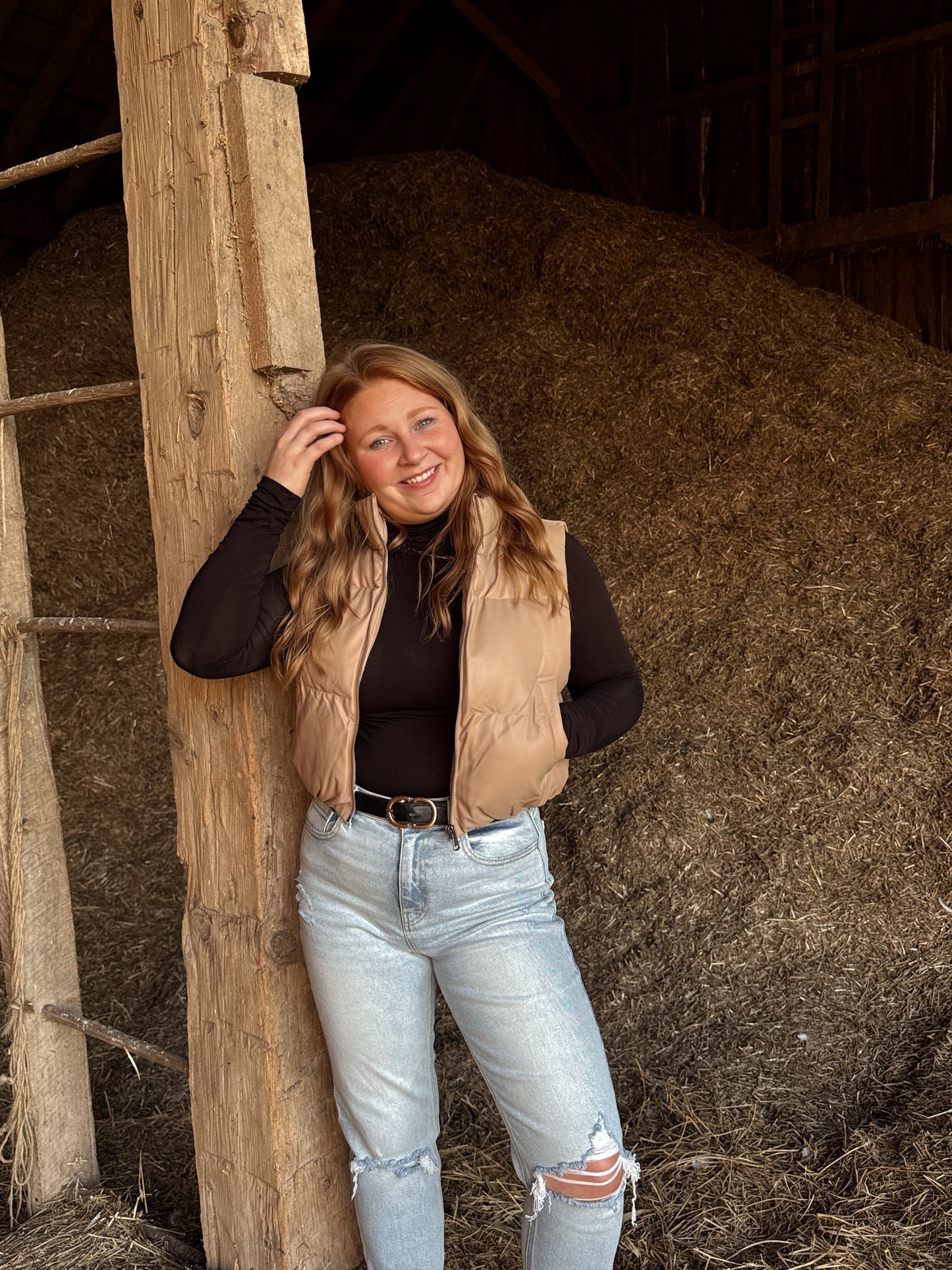 Cropped Dark Taupe Vest