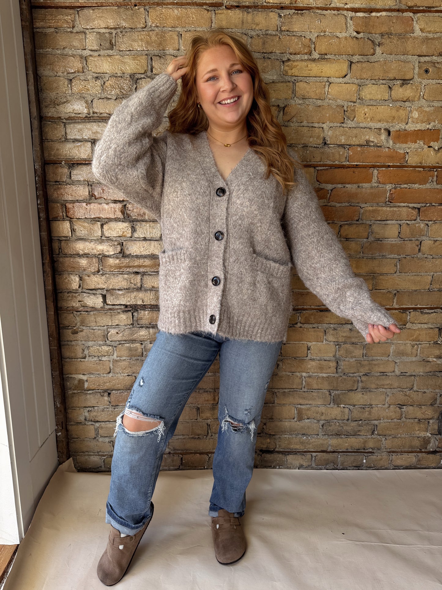 Heather Button Down Cardigan