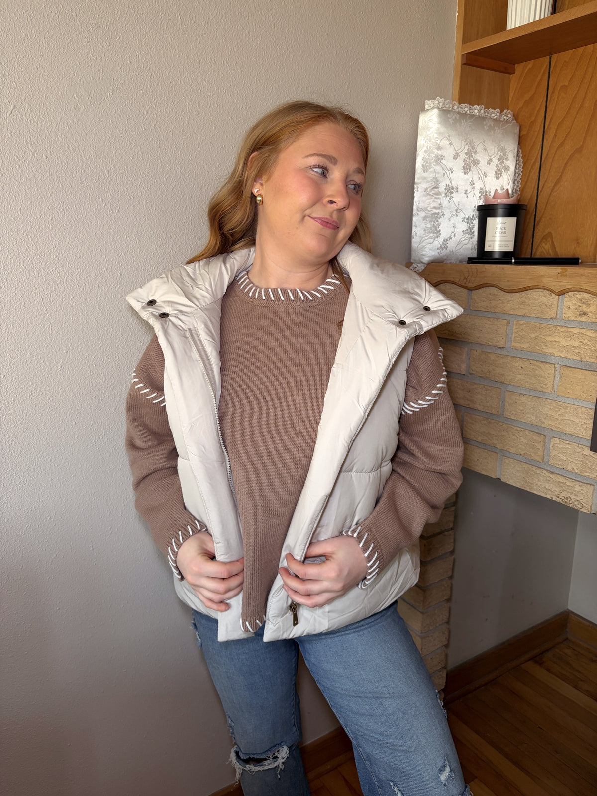 Puffer Vest - Sand Beige