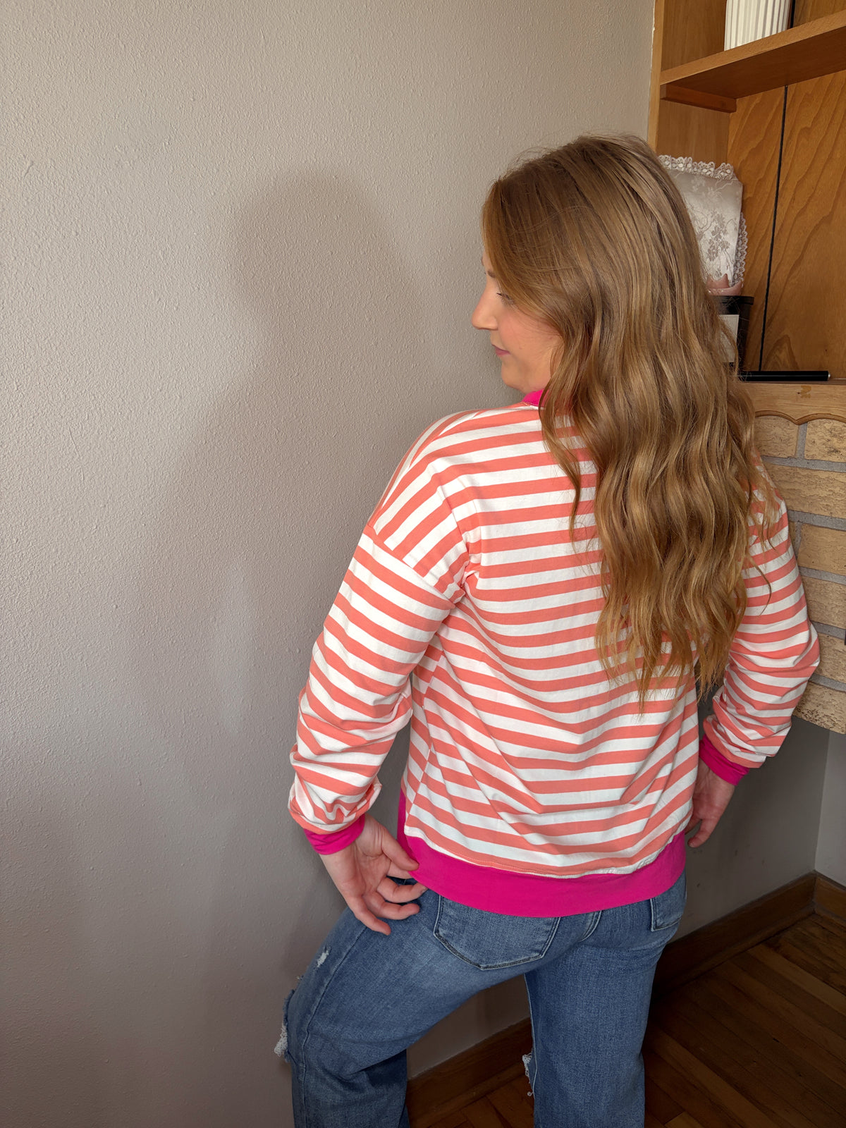 Stripe Long Sleeve Pullover