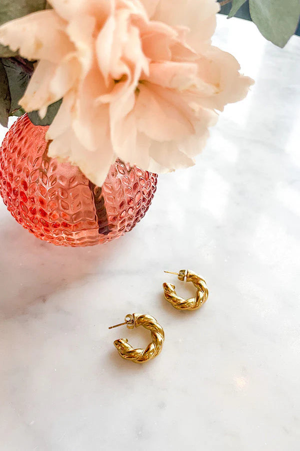 Twisted Gold Hoops