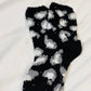 Staying Comfy Fuzzy Leopard Print Socks