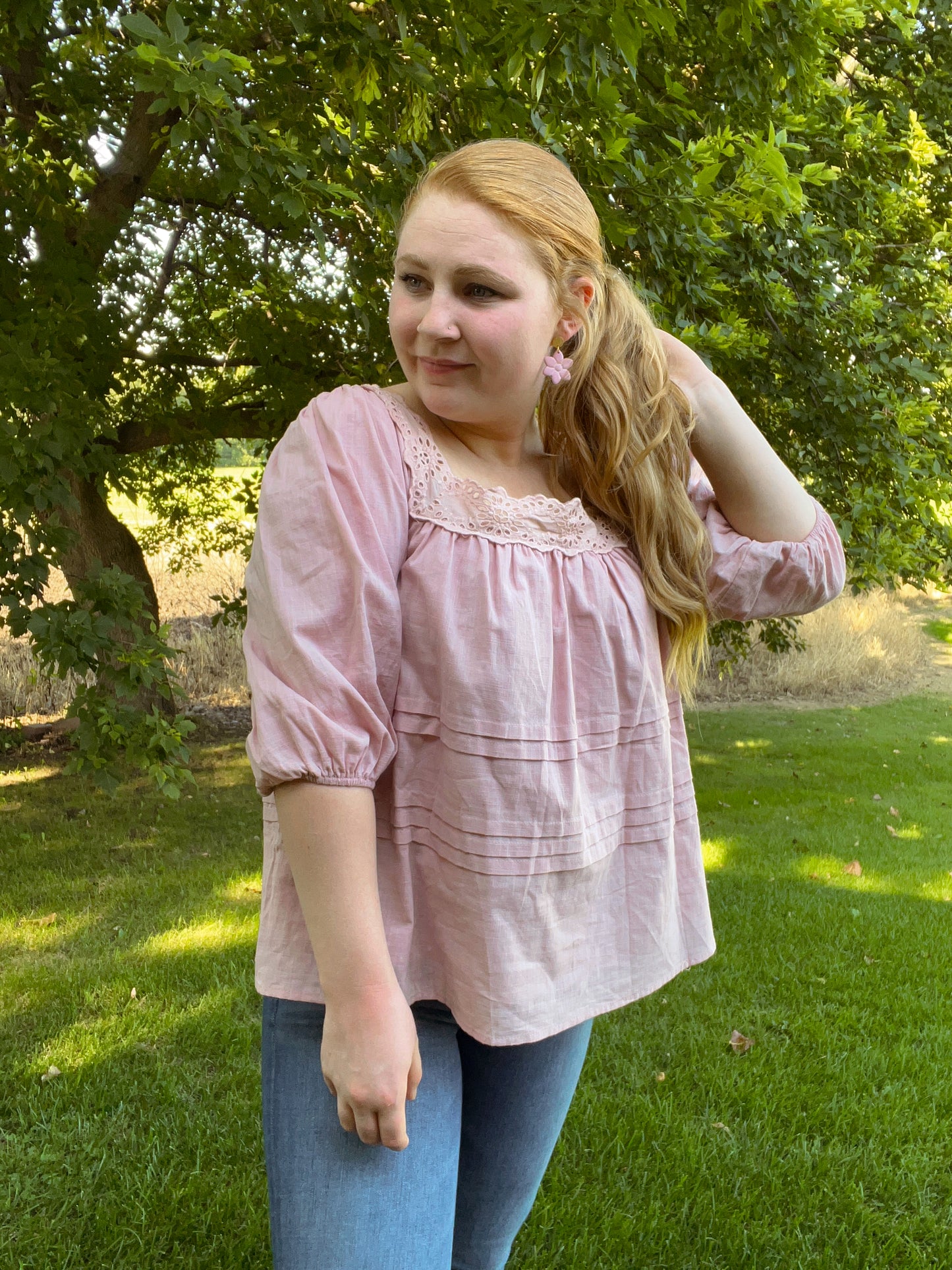 Taking A Second Babydoll Blouse